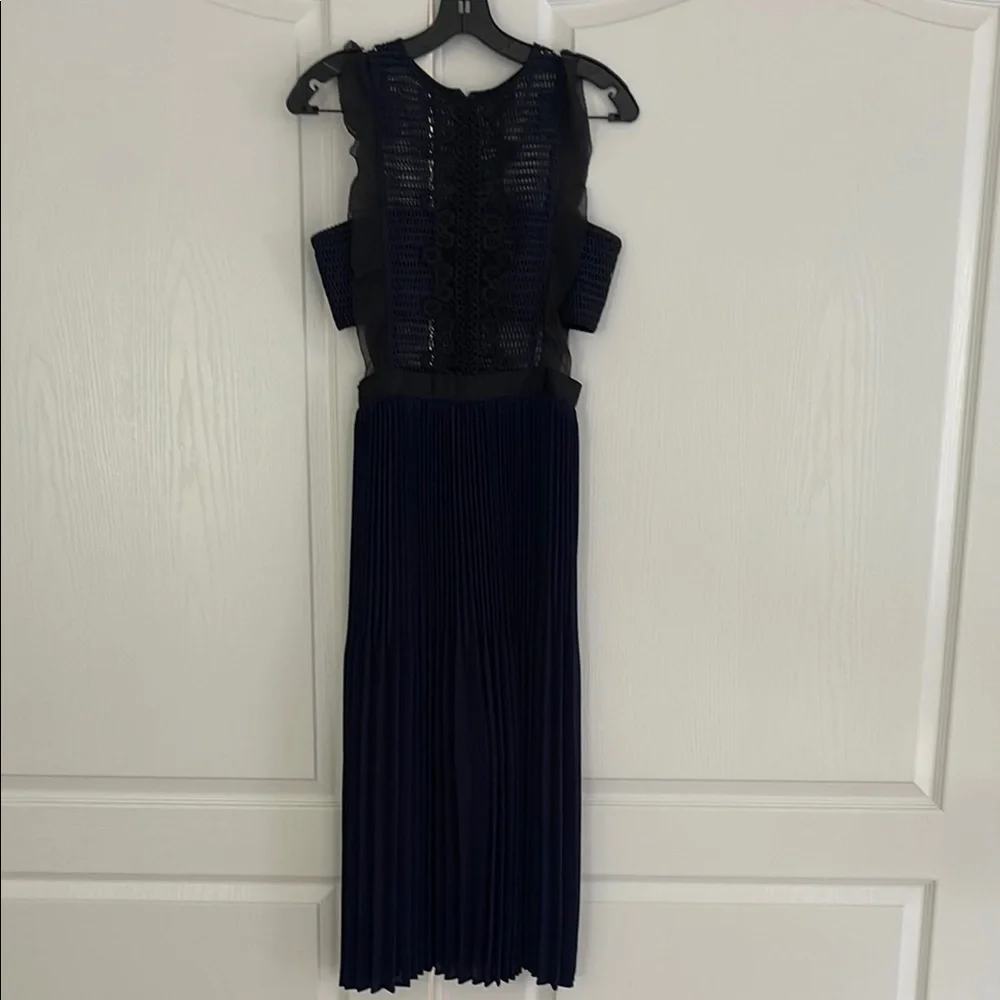 Self-Portrait Navy Lace Midi Dress - Picture 5 of 11